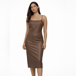 🤎 NWT! Faux Leather Strappy Dress